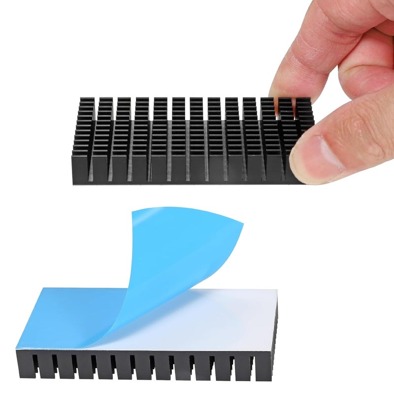 Manesi 4PCS Aluminum Heat Sink with Thermal Conductive Adhesive Tape, 80×40×11mm Heatsink Cooler for Cooling VRM GPU Stepper Driver 3D Printer Stepper Motor - Image 2